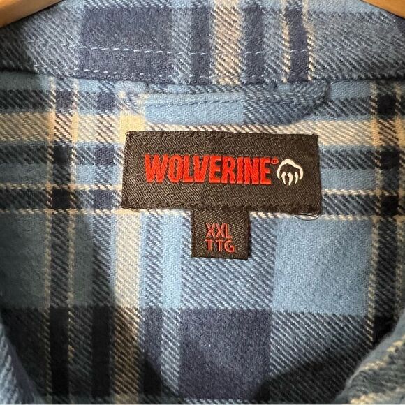Women’s 2X Wolverine NWT Blue Flannel Button Up Top 🏷 w/hand pockets Bluebell - Picture 16 of 16